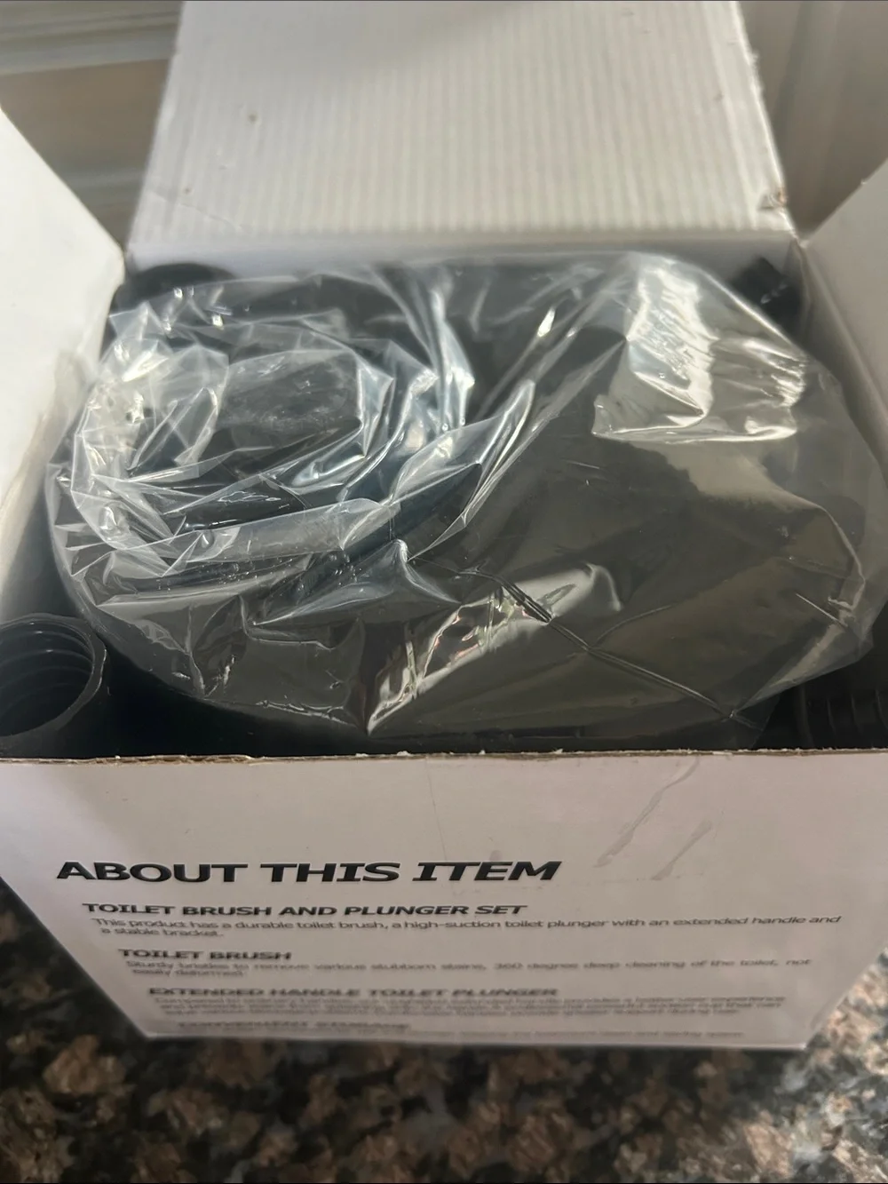 2 IN 1 TOILET BOWL BRUSH & PLUNGER SET IN BLACK NWT